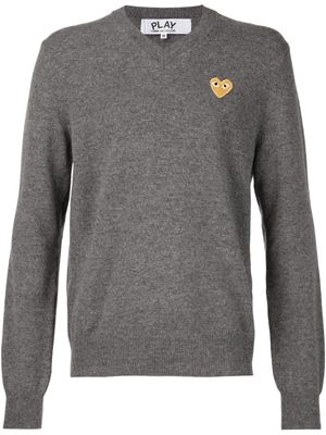 Comme Des Garçons Play pull à logo brodé - Gris