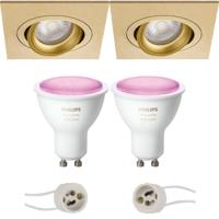 Philips Hue LED Spot Set GU10 - Mat Goud Bluetooth Kantelbaar