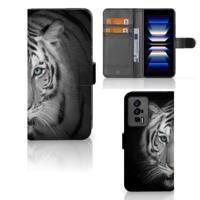 Xiaomi Poco F5 Pro | Telefoonhoesje | Met pasjeshouder | Tijger Xiaomi Poco F5 Pro | Telefoonhoesje | Met pasjeshouder | Tijger