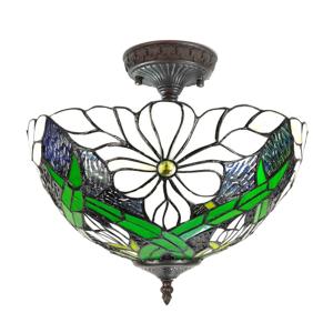 Lumi Lamp - Plafondlamp Tiffany Wit Groen