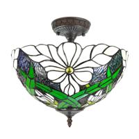 Lumi Lamp - Plafondlamp Tiffany Wit Groen