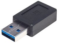 Manhattan 354714 USB-A USB-C Zwart kabeladapter/verloopstukje