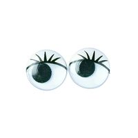 8x Decoratie ogen met wimpers 15 mm   -