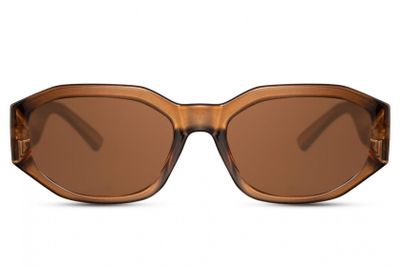 CWI zonnebril rechthoekig dames volledig omrand cat. 3 bruin/goud/bruin CWI zonnebril rechthoekig dames volledig omrand cat. 3 bruin/goud/bruin