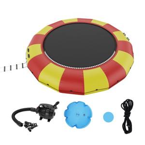 VEVOR opblaasbare watertrampolineladder, waterdicht, slijtvast, duurzaam watertrampolines 5,18 m springoppervlak, springplatform waterpark zwembadtrampoline, speelgoed geel