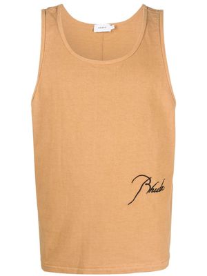 RHUDE débardeur à logo brodé - Tons neutres