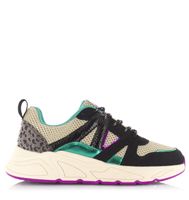 POELMAN PS Poelman Sneaker Black/Green Zwart Mesh Lage sneakers Dames - thumbnail