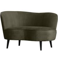 WOOOD Sara Loungefauteuil Links - Velvet - Warm groen - 71x112x81