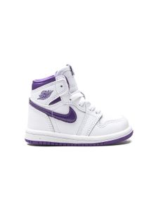 Jordan Kids baskets montantes Air Jordan 1 Retro TD 'Court Purple' - Blanc