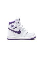 Jordan Kids baskets montantes Air Jordan 1 Retro TD 'Court Purple' - Blanc