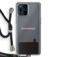 kwetsbaar: Oppo Find X3 Transparant Hoesje met koord