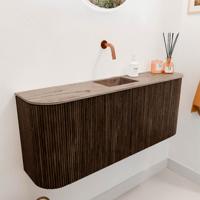 Toiletmeubel Mondiaz Joya Dlux | 103.2 cm | Meubelkleur Walnut | Faye wastafel Arena Wasbak Midden | Zonder kraangat(en) Toiletmeubel Mondiaz Joya Dlux | 103.2 cm | Meubelkleur Walnut | Faye wastafel Arena Wasbak Midden | Zonder kraangat(en)