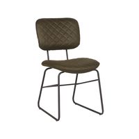 LABEL51 Eetkamerstoel Sev - Army green - Microfiber - thumbnail