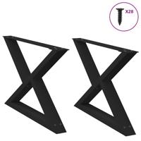 Salontafelpoten 2 st 70x(42-43,3) cm staal zwart