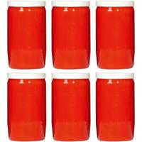 Grafkaars/gedenklicht - 6x - rood - 6 x 10 cm - 3 dagen brandtijd