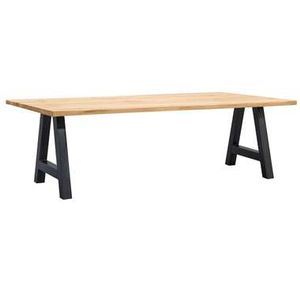 UMIX eettafel Houston A-poot - 75x220x100 cm - eiken/zwart - Leen Bakker