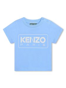 Kenzo Kids t-shirt en coton biologique à logo imprimé - Bleu