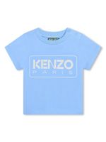 Kenzo Kids t-shirt en coton biologique à logo imprimé - Bleu - thumbnail