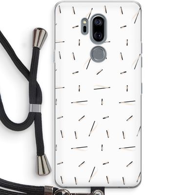 Hipster stripes: LG G7 Thinq Transparant Hoesje met koord