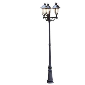 KonstSmide Staande buitenlamp Parma 218cm rvs met zwart 7243-000