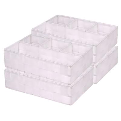 Opbergmanden - 4x - 4 vaks - wit - ladekast organizer - ondermode