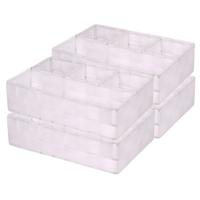 Opbergmanden - 4x - 4 vaks - wit - ladekast organizer - ondermode