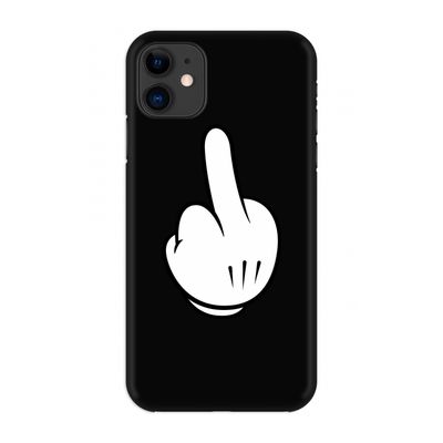 Middle finger black: Volledig geprint iPhone 11 Hoesje