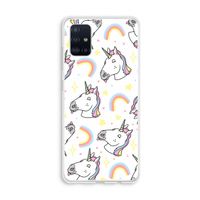 Rainbow Unicorn: Galaxy A51 4G Transparant Hoesje