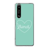 Friends heart pastel: Sony Xperia 1 III Transparant Hoesje