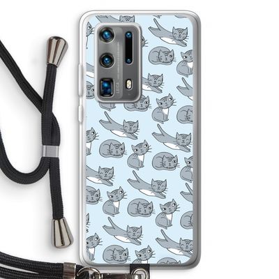 Poezen: Huawei P40 Pro Plus Transparant Hoesje met koord