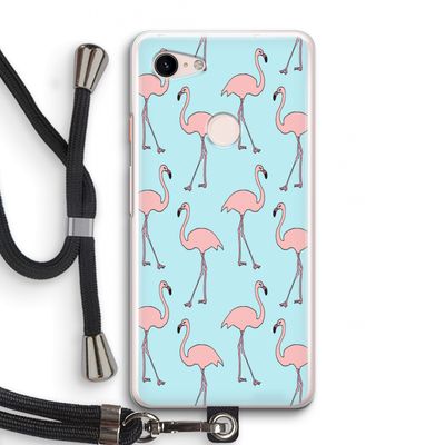 Anything Flamingoes: Pixel 3 Transparant Hoesje met koord