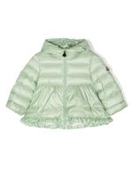 Moncler Enfant veste matelassée à patch logo - Vert