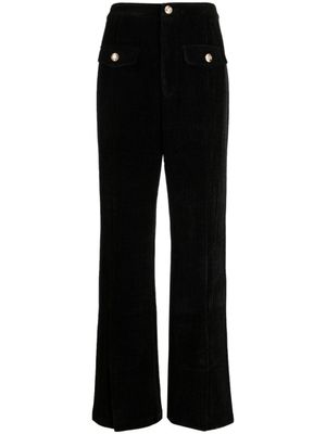 b+ab pantalon en velours côtelé à détails plissés - Noir
