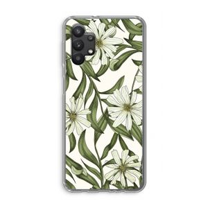 Wit bloemenpatroon: Samsung Galaxy A32 5G Transparant Hoesje