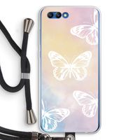 White butterfly: Honor 10 Transparant Hoesje met koord