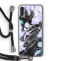 Pastel zwart: Samsung Galaxy A11 Transparant Hoesje met koord