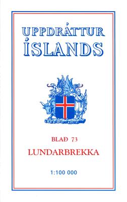 Wandelkaart - Topografische kaart 73 Atlaskort Lundarbrekka | Ferdakort