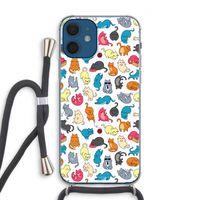 Kleurrijke katten: iPhone 12 Transparant Hoesje met koord