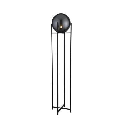 Vloerlamp Amsterdam - Black Metal & Smoked Glass