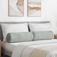 VidaXL Bolster kussens 2 stuks lichtgrijs ø 25 x 70 cm cordstof