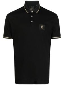 Armani Exchange polo à patch logo - Noir