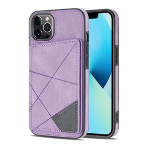 iPhone 8 hoesje - Backcover - Pasjeshouder - Portemonnee - Camerabescherming - Stijlvol patroon - TPU - Paars