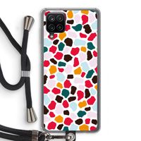 Colored Giraffe: Samsung Galaxy A12 Transparant Hoesje met koord
