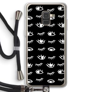 Eye pattern #3: Samsung Galaxy A8 (2018) Transparant Hoesje met koord