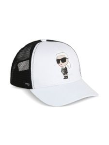 Karl Lagerfeld Kids casquette en coton à logo Ikonik Karl - Blanc