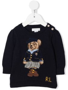 POLO RALPH LAUREN KIDS pull Polo Bear en maille - Bleu