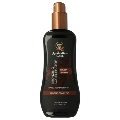 Australian Gold Dark tanning accelerator spray gel met bronzer 237 Milliliter