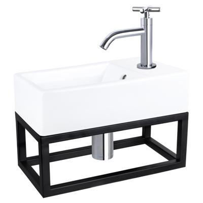 Differnz Force fonteinset keramiek - kraan kruis - met handdoekrek - 40 x 22 x 11.5 cm - chroom