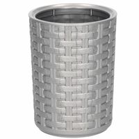 Tandenborstelhouder met geweven patroon - 14 cm - zilver