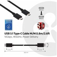CLUB3D 0.8m, 2x USB3.1-C 0.8m - thumbnail